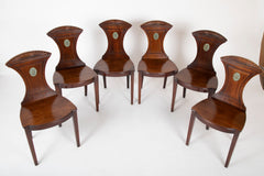Set of Six Regency Style Mahogany Hall Chairs