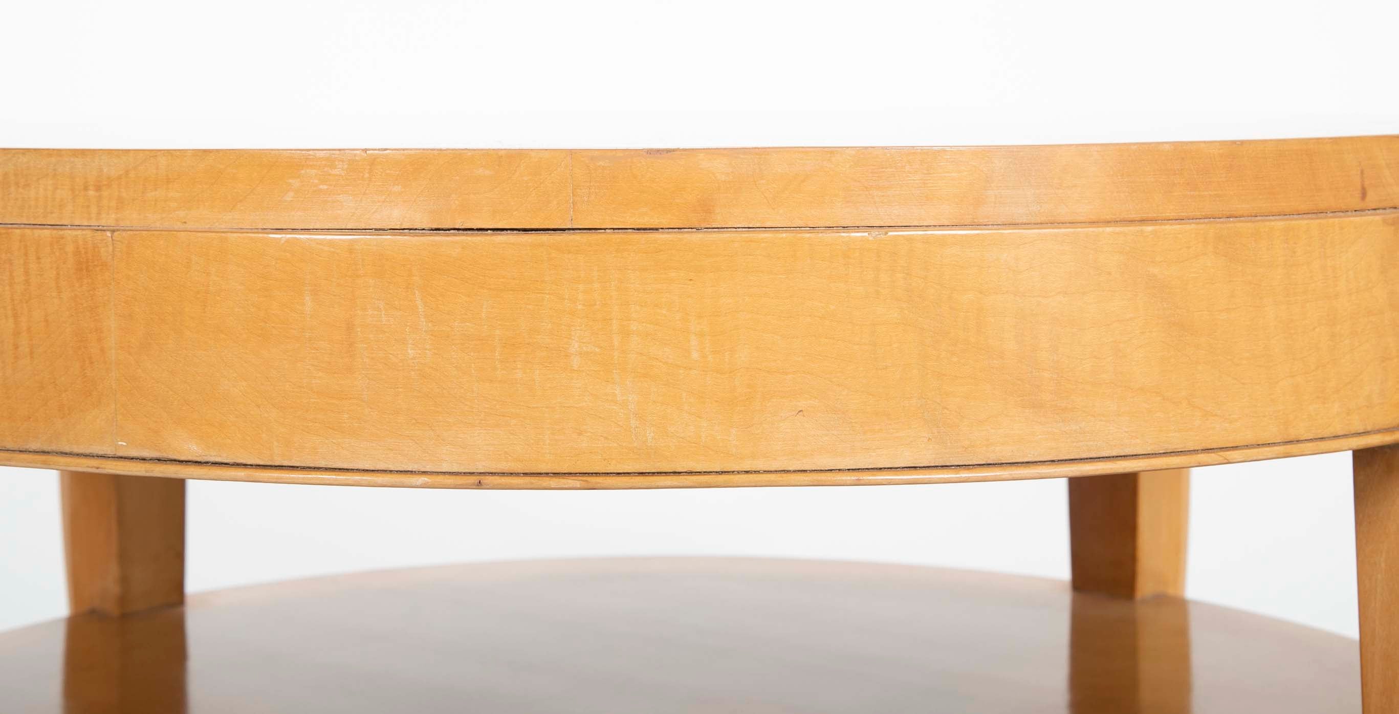 French Art Deco Sycamore Side Table
