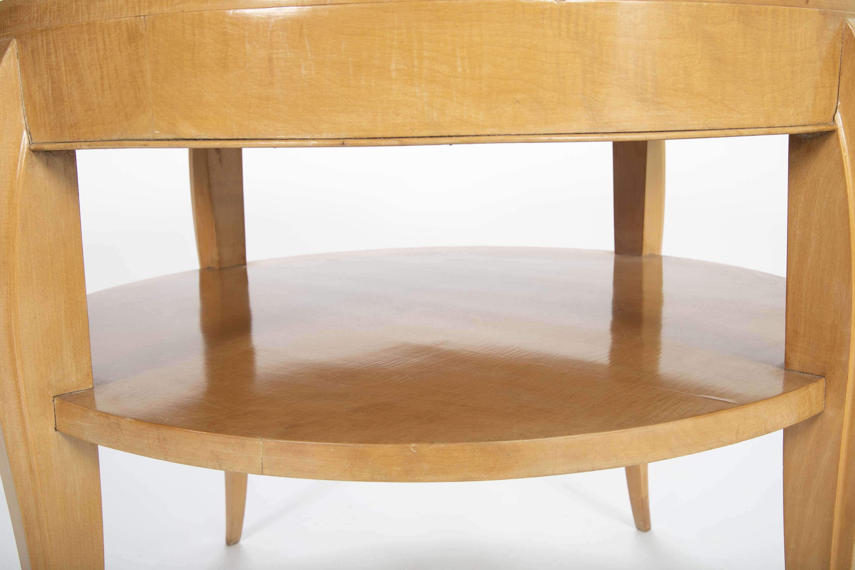 French Art Deco Sycamore Side Table