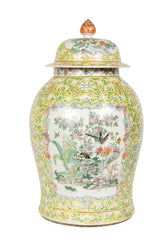 Chinese Baluster Vase with Cover and Famille Rose Images