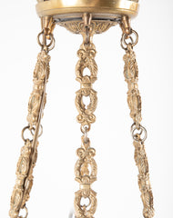 Empire Style Gilt and Patinated Bronze Chandelier