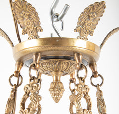 Empire Style Gilt and Patinated Bronze Chandelier