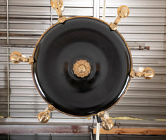 Empire Style Gilt and Patinated Bronze Chandelier