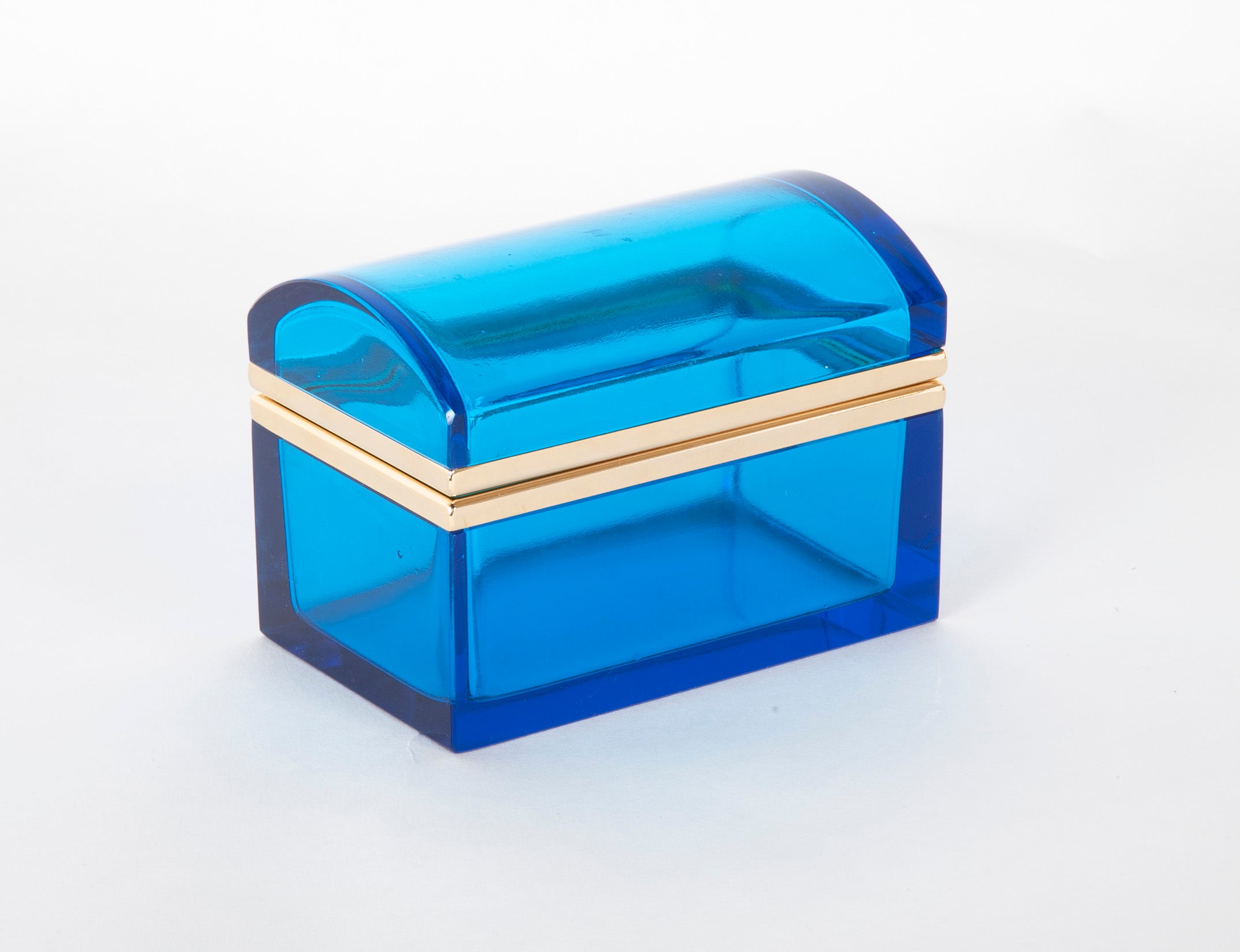 A Mid-Century Electric Blue Glass Box