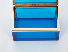 A Mid-Century Electric Blue Glass Box
