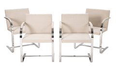 Set of Four Knoll Brno Flat Bar Armchairs