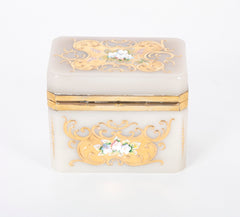 Murano Glass Box with Gilded & Painted Floral Design