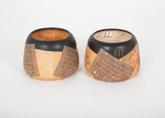 Pair of Ceramic Ovoid Shaped Japanese Hibachi's