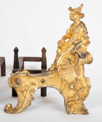 Marvelous Pair of Louis XV Dore Bronze Chenets