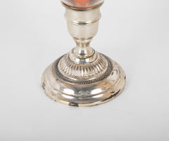 A Pair of Photophores with Engraved Hurricanes and Hallmark on Base