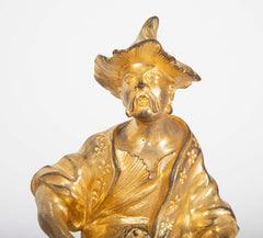 Marvelous Pair of Louis XV D'ore Bronze Chenets/Andirons