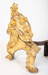 Marvelous Pair of Louis XV D'ore Bronze Chenets/Andirons