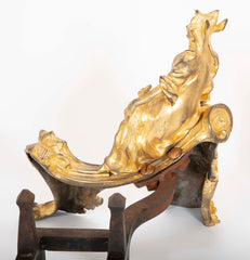 Marvelous Pair of Louis XV D'ore Bronze Chenets/Andirons