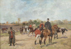 "The Meet" Oil on Canvas Signed John Lewis Brown, 1885
