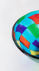 A Signed Mid-Century Pezzato Murano Multi Colored Glass Bowl
