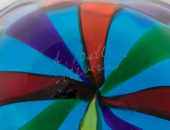A Signed Mid-Century Pezzato Murano Multi Colored Glass Bowl