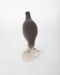 A Carved and Painted Wood Shore Bird with Nail Beak