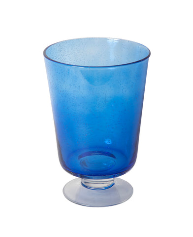 A Large Hand Blown Blue Glass Vase