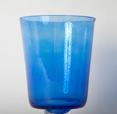 A Large Hand Blown Blue Glass Vase