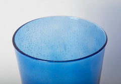 A Large Hand Blown Blue Glass Vase