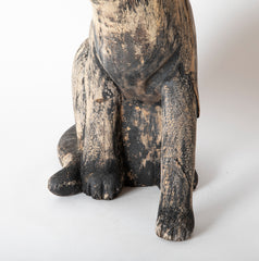 Beautifully Weathered Folk Art Carved Wooden Cat