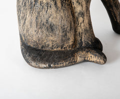 Beautifully Weathered Folk Art Carved Wooden Cat