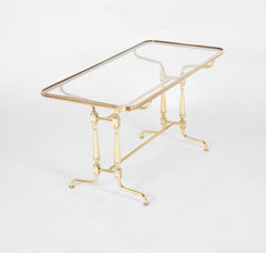 An Early 20th Century French Glass Top Brass Coffee Table