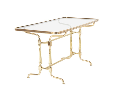 An Early 20th Century French Glass Top Brass Coffee Table