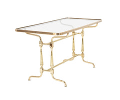 An Early 20th Century French Glass Top Brass Coffee Table