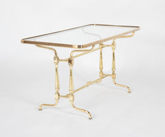 An Early 20th Century French Glass Top Brass Coffee Table