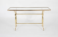 An Early 20th Century French Glass Top Brass Coffee Table