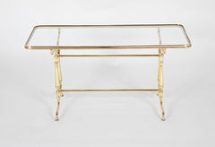 An Early 20th Century French Glass Top Brass Coffee Table