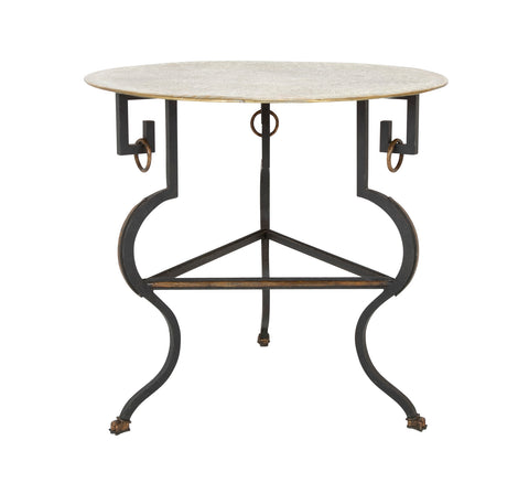 Modern Iron Brass Top Side Table