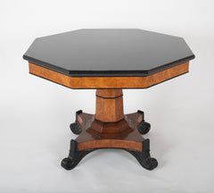 An Octagonal Biedermeier Style Marble Top Center Table