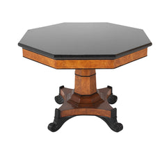 An Octagonal Biedermeier Style Marble Top Center Table