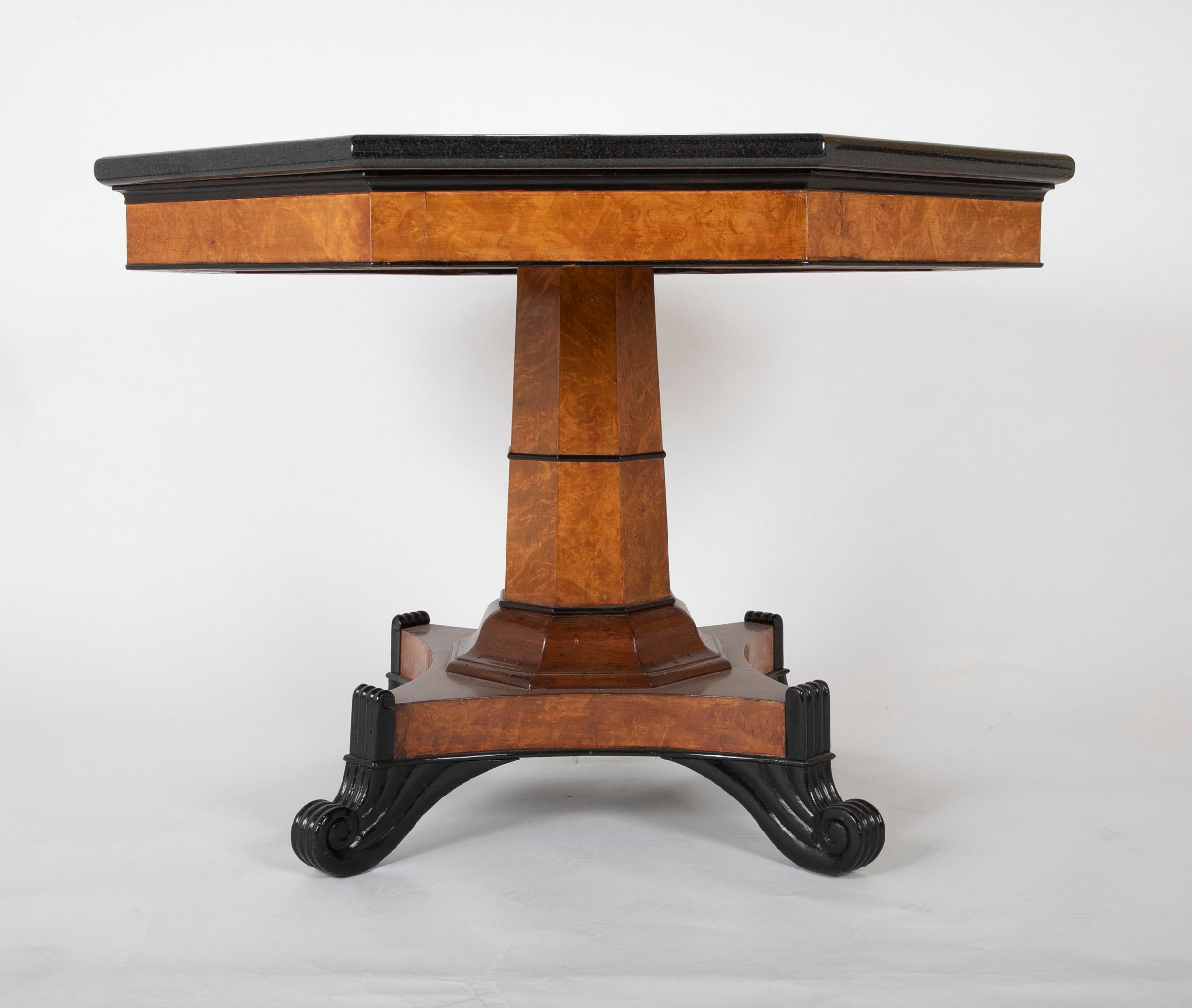 An Octagonal Biedermeier Style Marble Top Center Table