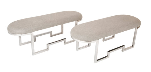 A Pair of Chrome Modernist Benches
