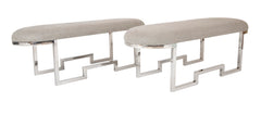 A Pair of Chrome Modernist Benches