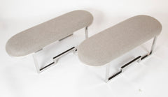 A Pair of Chrome Modernist Benches