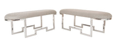 A Pair of Chrome Modernist Benches