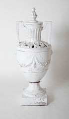 Italian Neoclassical Style Three Part Glazed Ceramic Urn