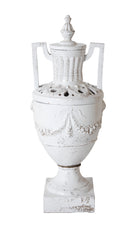 Italian Neoclassical Style Three Part Glazed Ceramic Urn