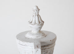 Italian Neoclassical Style Three Part Glazed Ceramic Urn