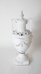 Italian Neoclassical Style Three Part Glazed Ceramic Urn