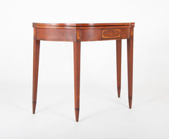 Boston Hepplewhite Cherry Card Table with Inlaid Woods