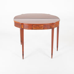 Boston Hepplewhite Cherry Card Table with Inlaid Woods