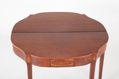 Boston Hepplewhite Cherry Card Table with Inlaid Woods