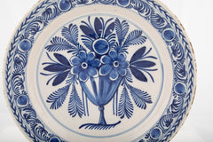 Delft Blue & White Charger with Vase of Flowers Motif