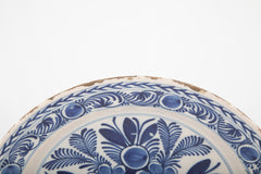 Delft Blue & White Charger with Vase of Flowers Motif