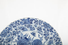 Chinese Kangxi Period Blue & White Porcelain Charger